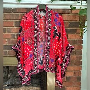 💝Vintage. Shivan & Narresh Patu Series 100% viscose  unique kimono one size.